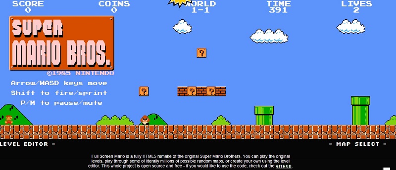 super mario bros html5 chrome