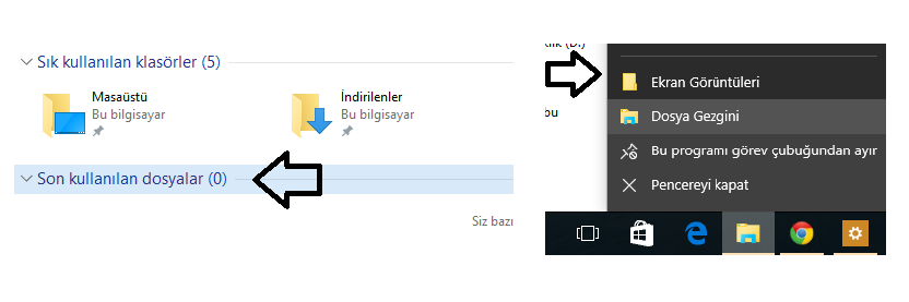 windows-10-en-son-kullanilanlar